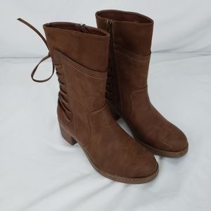 Limelight Womens Karina Mid Calf Brown Boots 6 EUC